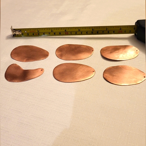 6 Copper Blank for Stamping / enamelling , round geometric form - Picture 4 of 6